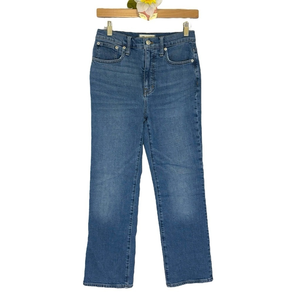 Madewell jeans slim demi-boot crop high rise medium wash size 26